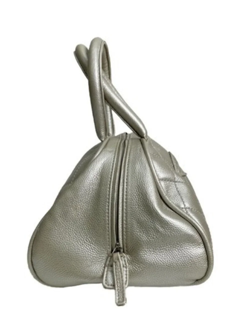 CHANEL Silver Quilted CC Top-Handle Satchel